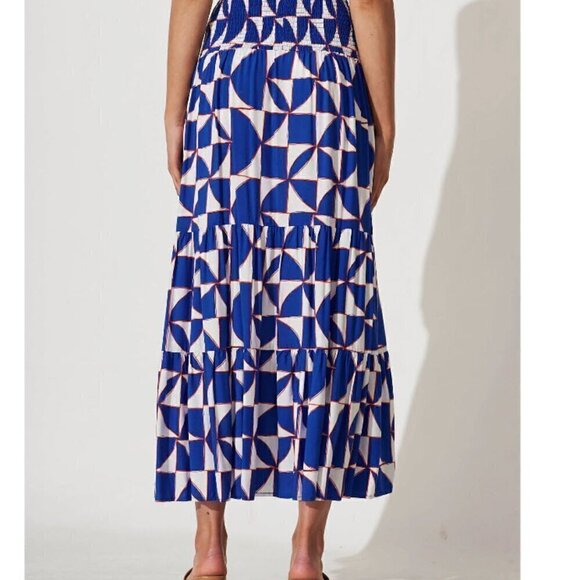 ✨NWT✨Abel the Label Anthropologie Red White & Blue Tasmin Maxi Skirt XS - Picture 4 of 9